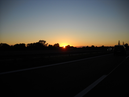 Sonnenuntergang Autobahn